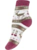 Yenita® 4 Paar Damen Thermosocken mit Innenfutter, Vollfrottee in rosa/berry