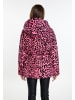 faina Damen Steppjacke Mit Leo-Print in Pink Leo