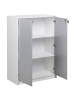 Beliani Büroschränke ZEHNA in Grau/Weiß - (W) 80 x (H) 117 x (L) 40 cm
