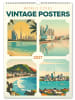 NOTIQUE Wandkalender 2027 Vintage Poster in Weltstädte - 33 x 46 cm