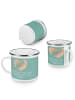 Mr. & Mrs. Panda Camping Emaille Tasse 11. Hochzeitstag Stahlhoc... in Meeresbrise