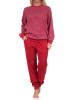 NORMANN interlock Pyjama Schlafanzug Bündchen Streifen - 69516 in rot