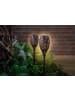 EASYmaxx Solar-Fackel LED 2er-Set 1,2V schwarz mit Erdspieß und Clip Schwarz