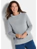 GOLDNER Kurzgröße:  Sweatshirt Langarm Ottoman-Design, Turtleneck in grau