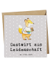 Mr. & Mrs. Panda Grußkarte Gastwirt Leidenschaft mit Spruch in Grau Pastell