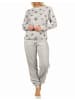 NORMANN Coralfleece Pyjama langarm Bündchen und Sternen - 58393 in grau