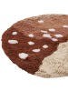 Beliani Kinderteppich TOADSTOOL in Beige/Braun/Grün - (W) 100 x (L) 100 cm