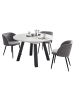 58 aufm Kessel ESSTISCH Rund ausziehbar Edda 2 130x130x78 Küchentisch Graphit/Weiß