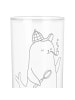 Mr. & Mrs. Panda Wasserglas Robbe Sherlock mit Spruch in Transparent