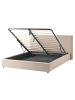 Beliani Doppelbett LAVAUR in Beige - (W) 183 x (H) 100 x (L) 220 cm