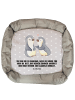 Mr. & Mrs. Panda Körbchen Pinguine trösten mit Spruch in Grau Pastell