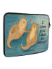 Mr. & Mrs. Panda Notebook Tasche Otter Hände halten Design mit S... in Weiß