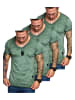 Amaci&Sons Herren 3er-Pack T-Shirts 3. NYC in (3x Khaki)