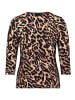 Betty Barclay Basic Shirt mit Rippbündchen in Schwarz/Beige