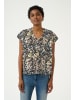 CULTURE Kurzarm-Bluse CUsika Relaxed fit in Black/Orange Flower