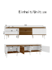 ABRIHOME TV Schrank 160 cm Dreitüriger Unterschrank Weiß