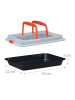 relaxdays Backblech in Schwarz/ Rot - (B)40,5 x (H)8 x (B)32,5 cm