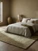 KADIMA DESIGN Teppich Wolle Handgetuftet LEVEN Wellen Abstrakt Wohnzimmer Modern in Olivegrün
