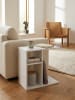KADIMA DESIGN Beistelltisch 50x50x30 cm Holz Design Anstelltisch Sofa, in Weiß