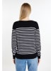 DreiMaster Damen Strickpullover in Schwarz Weiss