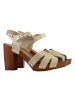 Les Tropéziennes par M Belarbi Leder-Sandalen mit Absatz „Les Tabara“ Gold