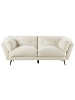 Beliani 3-Sitzer Sofa LENVIK in Weiß/Schwarz - (W) 210 x (H) 75 x (L) 90 cm