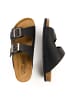 Camel Active Leder Pantolette mit Korkfußbett in Schwarz