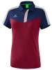 erima Damen Squad Poloshirt in new navy/bordeaux/silver grey