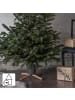 STAR Trading Moderner Weihnachtsbaumständer ,Granig' aus Metall und Holz, grau-natu