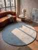 KADIMA DESIGN Teppich rund Uni rutschhemmend weich wohnlich Wohnzimmer Schlafzimmer in Blau