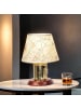 Licht-Erlebnisse Tischlampe (B)22 x (L)22 x (H)30 cm in Messing poliert Creme Holz