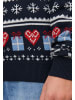 JACK & JONES Junior Strickpullover 'Festive' in dunkelblau