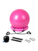 relaxdays Gymnastikball Set in Rosa - Ø 65 cm