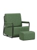 SoBuy Sessel mit Hocker in Waldgrün - (W) 67 x (H) 78 x (L) 59.5 cm