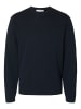 SELECTED HOMME Pullover SLHRAVI LS KNIT STRUCTURE CREW NECK in Blau