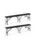 relaxdays 2x Bierbank in Schwarz - (B)179 x (H)43 x (T)24,5 cm