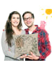 Mr. & Mrs. Panda Kissen Gesicht ruhig Design mit Spruch in Weiß