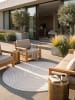 KADIMA DESIGN Outdoor-Teppich ENGADIN Blattmuster Kurzflor Wohnzimmer Veranda in Creme