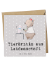 Mr. & Mrs. Panda Klappkarte Tierärztin Leidenschaft mit Spruch in Grau Pastell