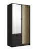 Feldmann-Wohnen Kleiderschrank Katania schwarz / Eiche Artisan 101 / 54,5cm / 200,5cm