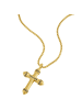 Police Herren-Kette Crossrange Kreuz Goldfarben