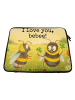 Mr. & Mrs. Panda Laptoptasche Bienen Paar Design mit Spruch in Weiß