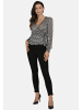 usha BLACK LABEL Damen Bluse in Schwarz Weiss