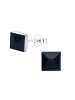 Alexander York Ohrstecker VIERECK schwarz 7 mm in 925 Sterling Silber