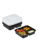 relaxdays 20 x Meal Prep Box in Schwarz/ Transparent