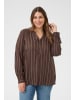 KAFFE curve Langarm-Bluse KCsida Regular fit in Black Coffee / Morel Stripe