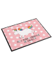 Mr. & Mrs. Panda Tischschutzmatte Einhorn Happy mit Spruch in Rot Pastell
