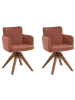 Beliani 2er-Set Esszimmerstuhl EVELYN in Orange/Braun