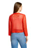 Betty Barclay Grobstrickjacke mit Lochmuster in Hibiscus Red