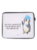 Mr. & Mrs. Panda Notebook Tasche Pinguin Duschen mit Spruch in Weiß